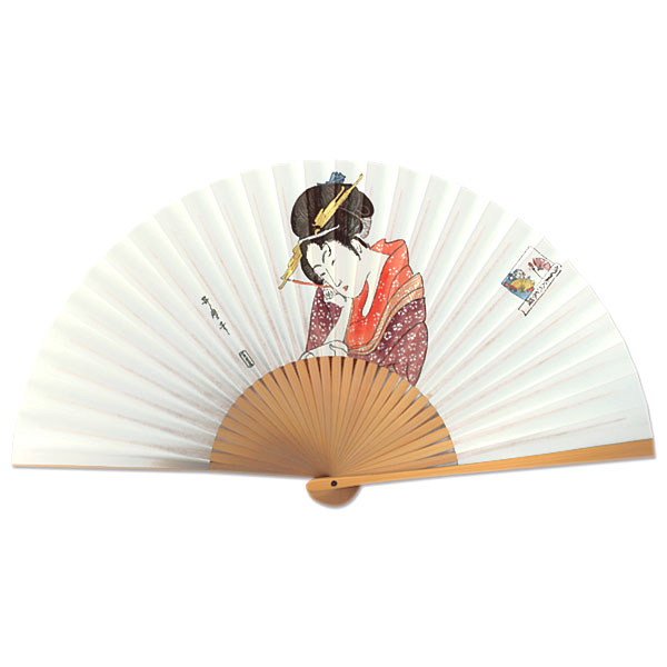 中国製　美人絵デザインの扇子 専用ケース付き、白檀 白檀扇 透かし彫り 扇子 ケース付き 中国 - メルカリ