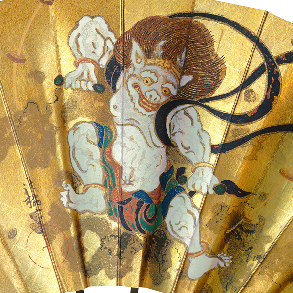 飾り扇 雷神 扇子 楽天市場】飾り扇子セット【風神雷神】両面貼り 扇子27.3cm扇面