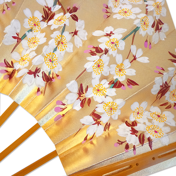 飾り京扇子 高級仕舞扇子 月に秋草/桜 Ub304 - itotsune 飾り京扇子 高級仕舞扇子 月に秋草/桜 Ub304 - itotsune