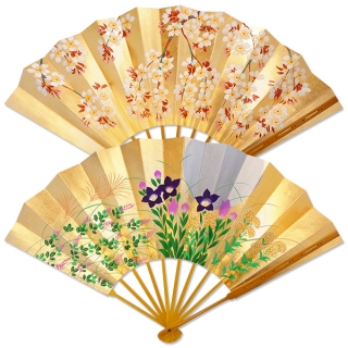 金地に秋草手描き仕舞扇♢特注品 金地に秋草手描き仕舞扇♢特注品