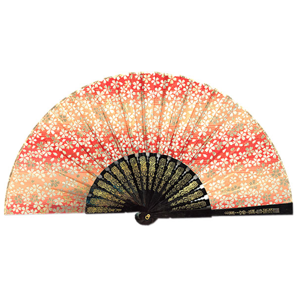 飾り京扇子/金襴櫻 赤/25cm Z301 - itotsune