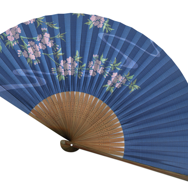 新品】京都 扇子屋 絹扇子 扇子面紺 男性用 女性用 ユニセックス ②