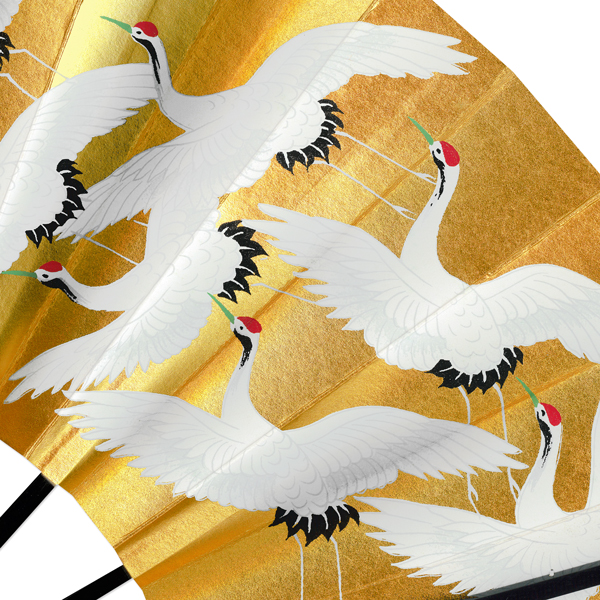 日本舞踊 扇子 金色 松 鶴 chiyo542.jpg