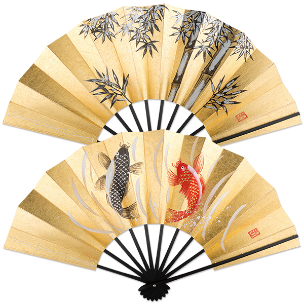 飾り京扇子 舞扇子タイプ 夫婦鯉/竹 itotsune 飾り扇子 錦鯉