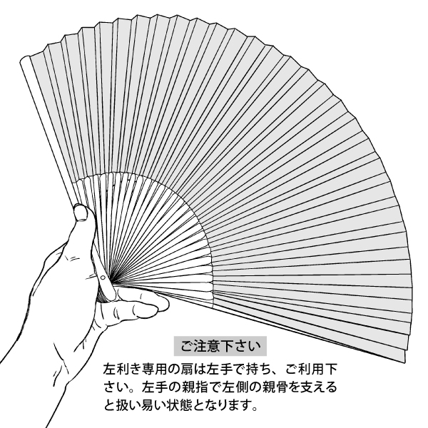 左利き用のお扇子 富士山 7.5寸 Left01 - itotsune