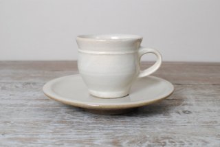 【出西窯】コーヒー碗皿　白