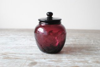 【星耕硝子】壺型蓋物（モール入り）　紫