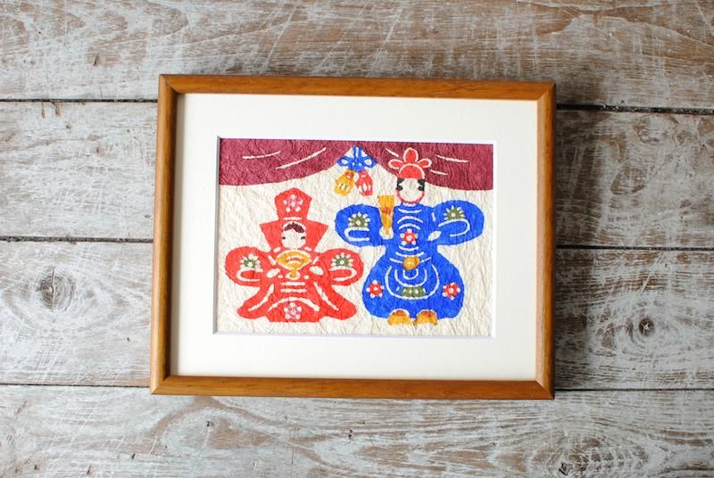 小田中耕一】型染め絵（額入り）お雛様 - 民藝のある暮し「手しごと」