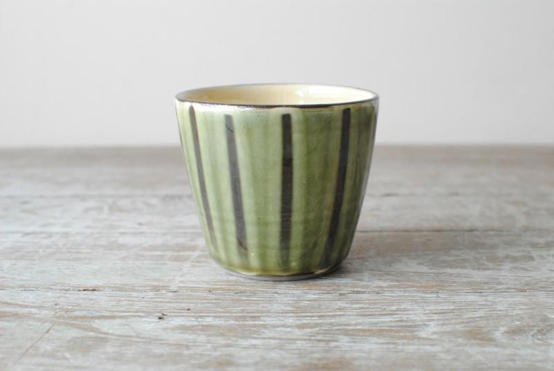 小鹿田焼・黒木昌伸窯】蕎麦猪口 うす青 指描き - 民藝のある暮し「手