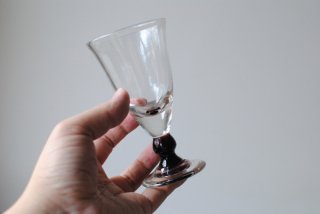 【星耕硝子】三角ワイングラス　クリア・紫