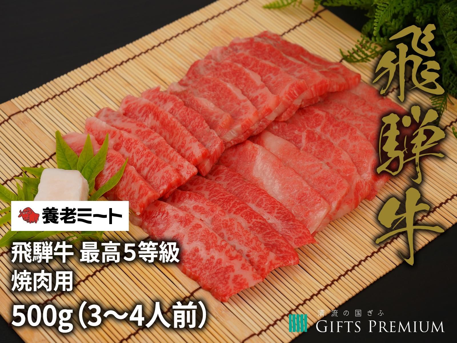飛騨牛最高5等級 焼肉用/500g(3〜4人前)