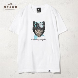 with NYAGO Tシャツ 【 ライダー ブルー ソラちゃん 肉球をペロペロするにゃ 1003 】