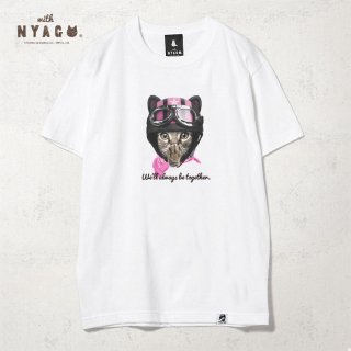with NYAGO Tシャツ 【 ライダー ピンク ソラちゃん 肉球をペロペロするにゃ 1007 】