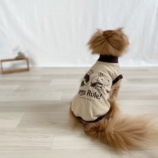 Dogs Rule!/犬用Tシャツ(サンドベージュ)/ペアルック可