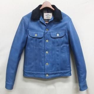 HORSE HIDE��Indigo mixed Aniline finish��RIDERS JACKET��SIZE:40