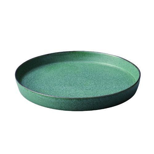 5号皿 古九谷色絵壺花鳥図 15cm（緑）青郊窯 M.STYLE ミヤザキ