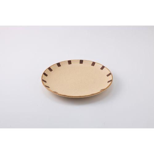ロッジストライププレート 20cm （クリーム） 光陽陶器 磁器 和