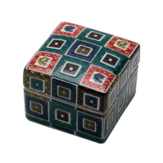陶箱 石畳文 5cm（緑）青郊窯 M.STYLE 磁器 九谷焼