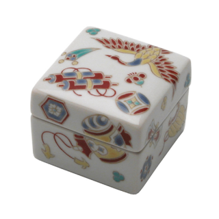 陶箱 宝尽くし 5cm（赤）青郊窯 M.STYLE 磁器 九谷焼