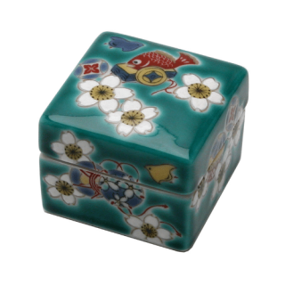 陶箱 桜 5cm（緑）青郊窯 M.STYLE 磁器 九谷焼