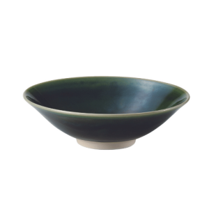 浅ボール 24cm（緑）梁山 隠れ窯 磁器 美濃焼