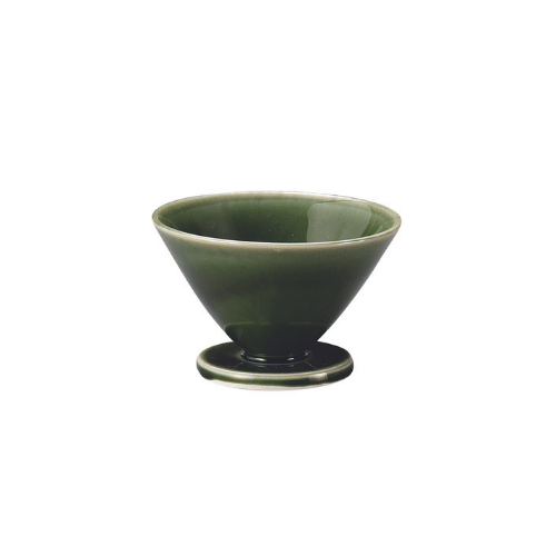 足付カップ 12cm（緑）梁山 隠れ窯