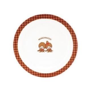 モンチッチ（チェック）プレート 20cm（白）金正陶器