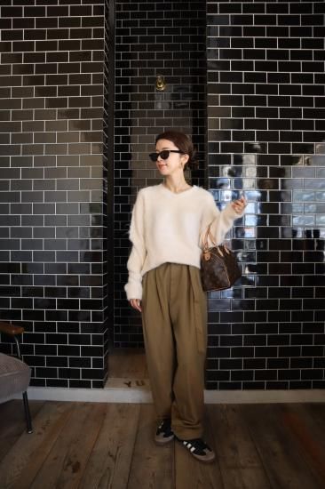mohair V neck knit