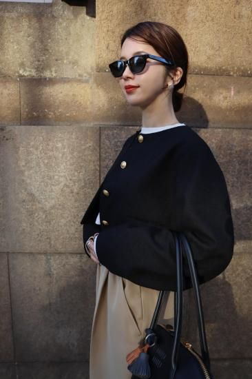 ジャケット・アウター epa tweed short jacket tweed short jacket - ëpa