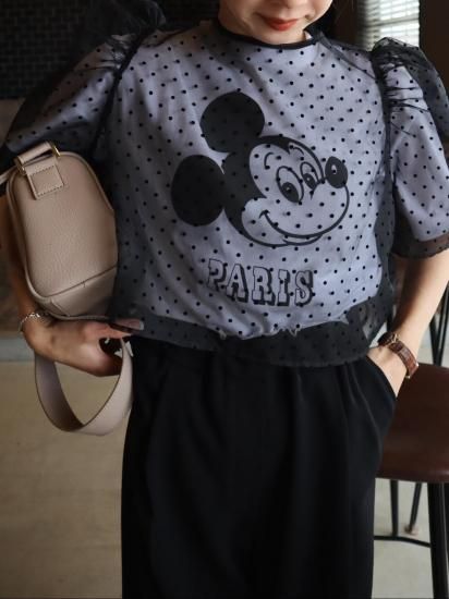 予約]organdy dot blouse“BLK” - ëpa
