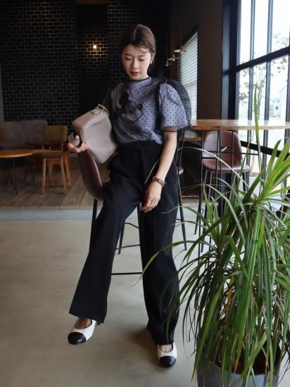 予約]organdy dot blouse“BLK” - ëpa