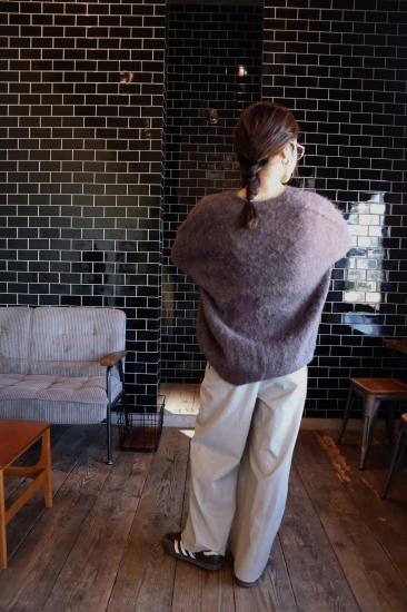 予約]mohair V neck knit