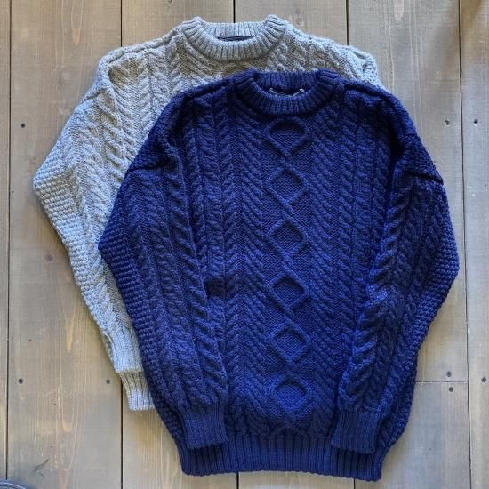 【Guernsey Woollens】 Aran Guernsey Aran Sweater アランセーター クルーネック ガンジーウーレンズ - カジュアル、ミリタリー、デッドストック商品は【CHARMANT】