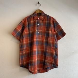 <img class='new_mark_img1' src='https://img.shop-pro.jp/img/new/icons47.gif' style='border:none;display:inline;margin:0px;padding:0px;width:auto;' />SASSAFRASWheel Barrow Shell Shirt 1/2 Madras Check ORANGE