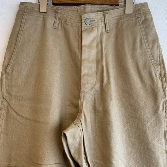 SASSAFRAS】 Sprayer Stream Pants 4/5 Cotton Linen Oxford
