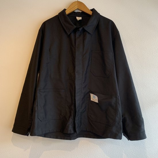 MILITARY DEADSTOCK】 70s FRENCH WORK JACKET MOLESKIN BLACK