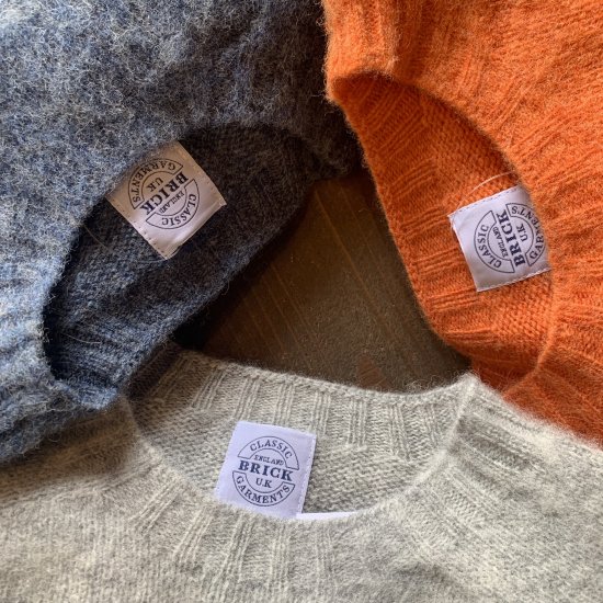 BRICK】 Shetland Sweater Crew Pullover Made in SCOTLAND ブリック