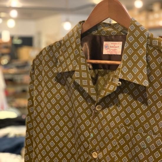 TOWNCRAFT】 50's Printad Open Collar Shirts 