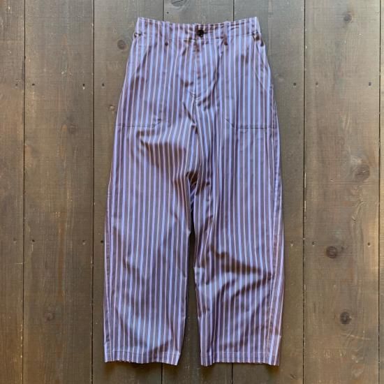 【Odour】 BAKER PANTS BROWN STRIPE ベイカーパンツ - 【 CHARMANT 】 メンズ ・ レディース  MILITARY ・ KAPTAIN SUNSHINE ・ ORDINARY FITS ・ SASSAFRAS ・ N.O.UN ・ BRU NA  BOINNE ・ 