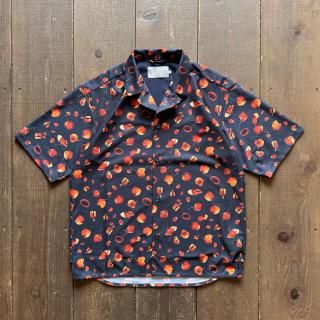 <img class='new_mark_img1' src='https://img.shop-pro.jp/img/new/icons5.gif' style='border:none;display:inline;margin:0px;padding:0px;width:auto;' />CURLYCo. Tricot Print Open Collar Shirt -Sunset Droplets- SMOKE NAVY