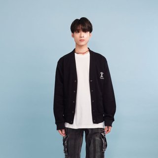 ڼTROFI My Fluffy Bleach Black Cardigan