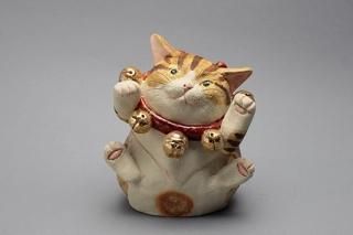 猫　置物　お雛様　水谷満 猫置物お雛様水谷満