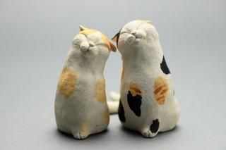 猫の置物 正木卓 メモリアルポット 骨壷 - 置物