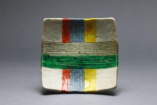 糸巻文角皿（中）中村慎二 - 暮らしを楽しむうつわ・作家ものの和食器