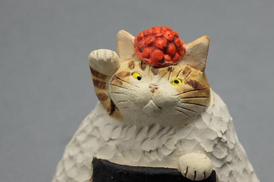 楽天市場】水谷満 作頑固おやじ猫の焼き物たち皿や器や招き猫