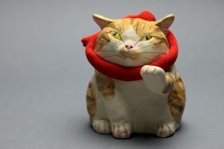 満福まねき猫(D)・水谷満 - 暮らしを楽しむうつわ・作家ものの和