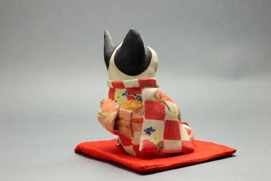 【新品】人気作家 岡村洋子 猫かぶりシリーズ ブルドッグ 置物 焼き物 新品】人気作家 岡村洋子 猫かぶりシリーズ ブルドッグ 置物