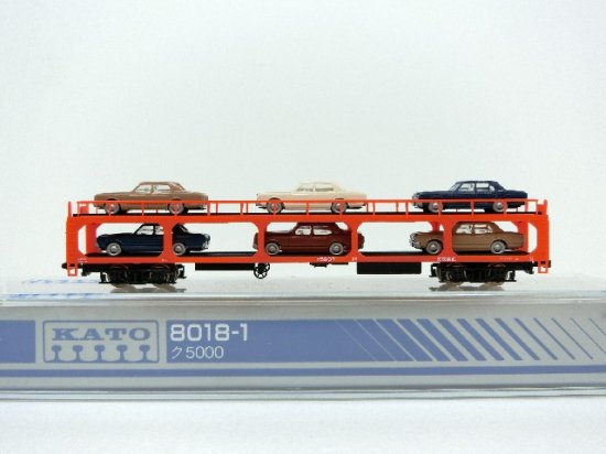 8018-1　ク5000　乗用車6台付+カトーカプラーN化（アーノルドカプラー付） - Nゲージ専門　鉄道模型レイルモカ