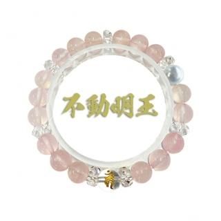 ローズクォーツ 薄く淡い白ピンク 6ミリ シンプル ブレスレット 腕輪