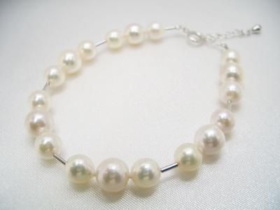 無料配達 アコヤ真珠ステーション風ブレスレット 三重県真珠 | y-v-036 アクセサリー